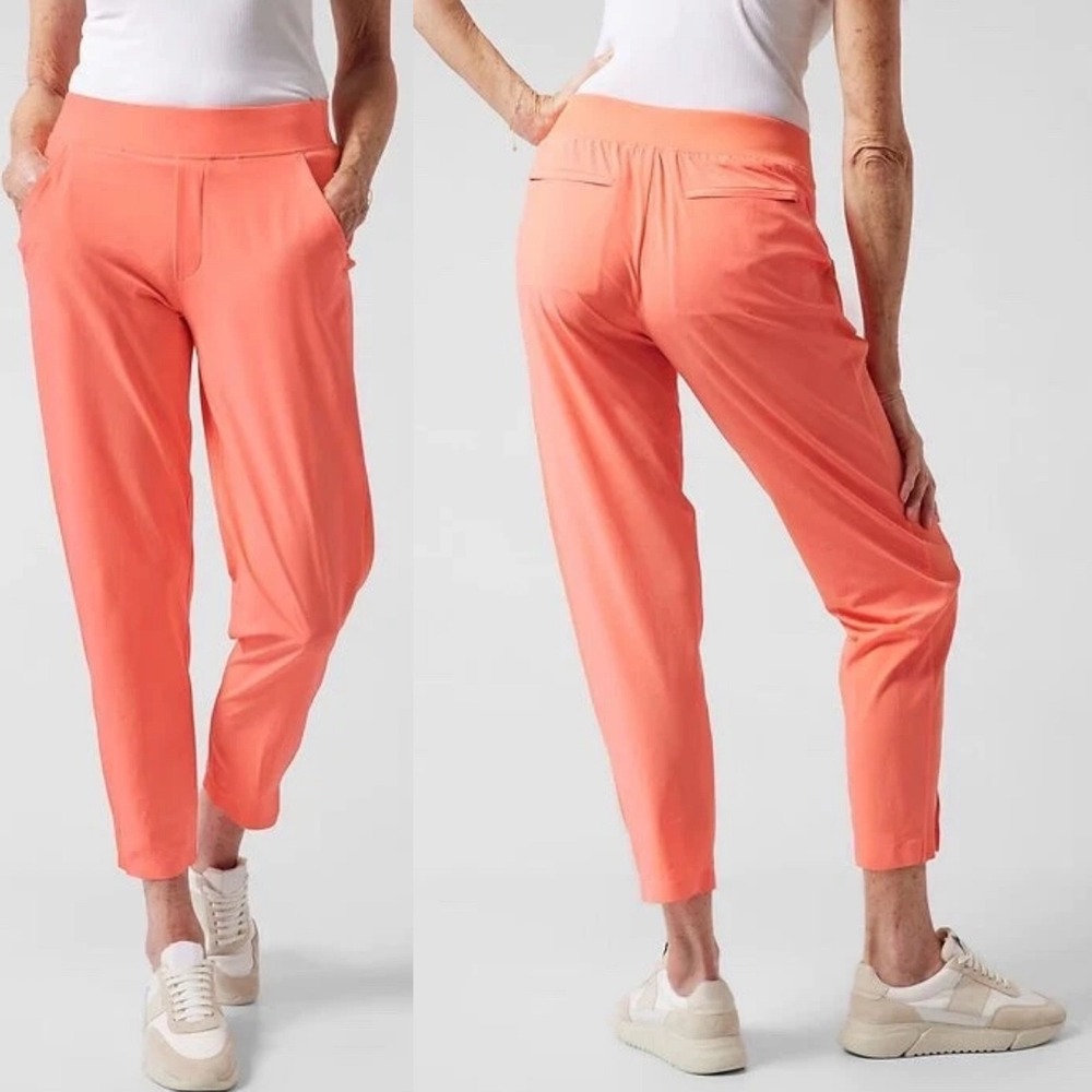 Athleta Brooklyn Mid‎ Rise Ankle Pants 22 Sunset Glow Coral Bright Neon Sporty